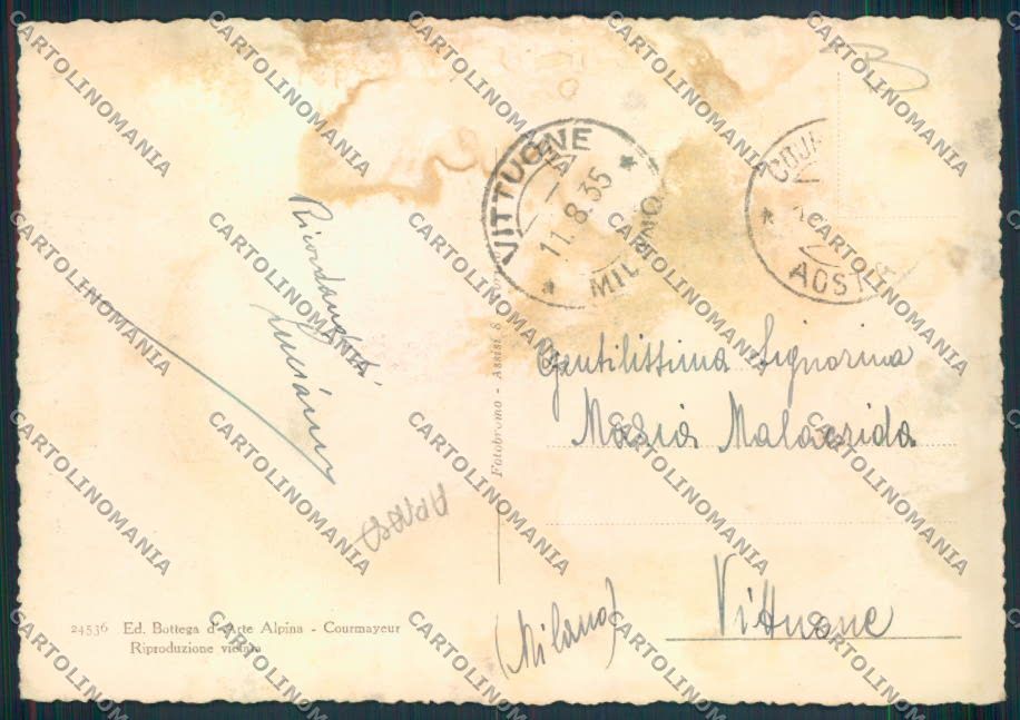 Aosta Courmayeur FG cartolina MQ4341 – retro
