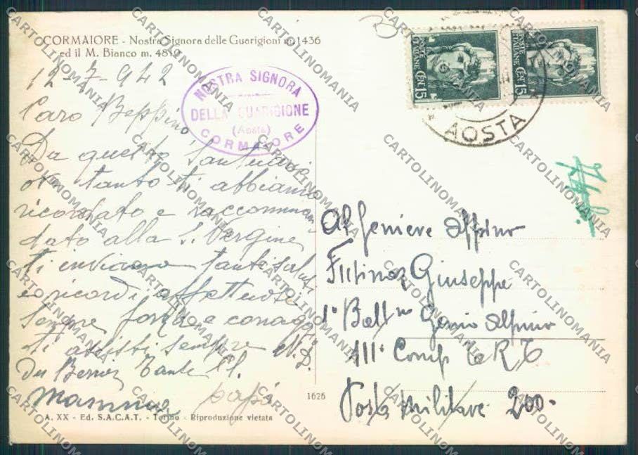 Aosta Courmayeur foto FG cartolina MQ4346 – retro