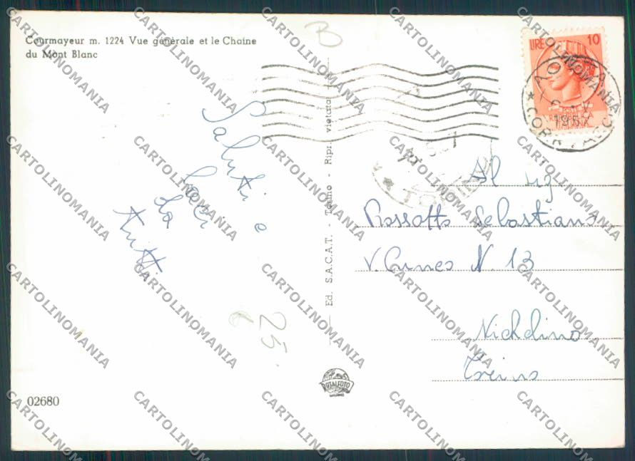 Aosta Courmayeur foto FG cartolina MQ4347 – retro