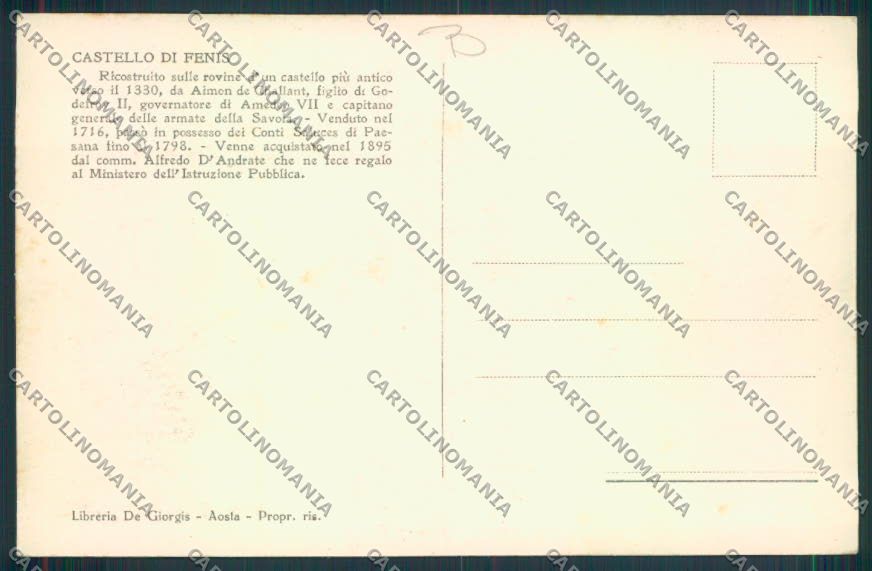 Aosta Fenis cartolina MQ4369 – retro