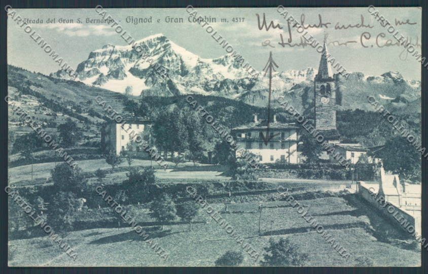 Aosta Gignod cartolina MQ4390 – fronte