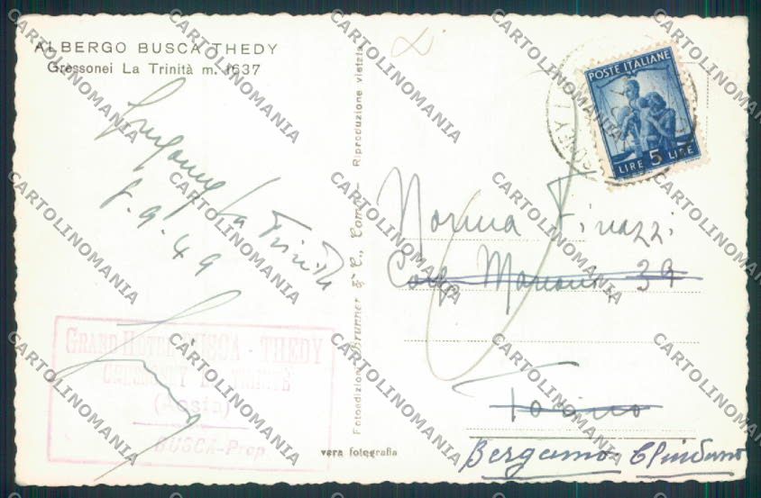 Aosta Gressoney La Trinité foto cartolina MQ4401 – retro