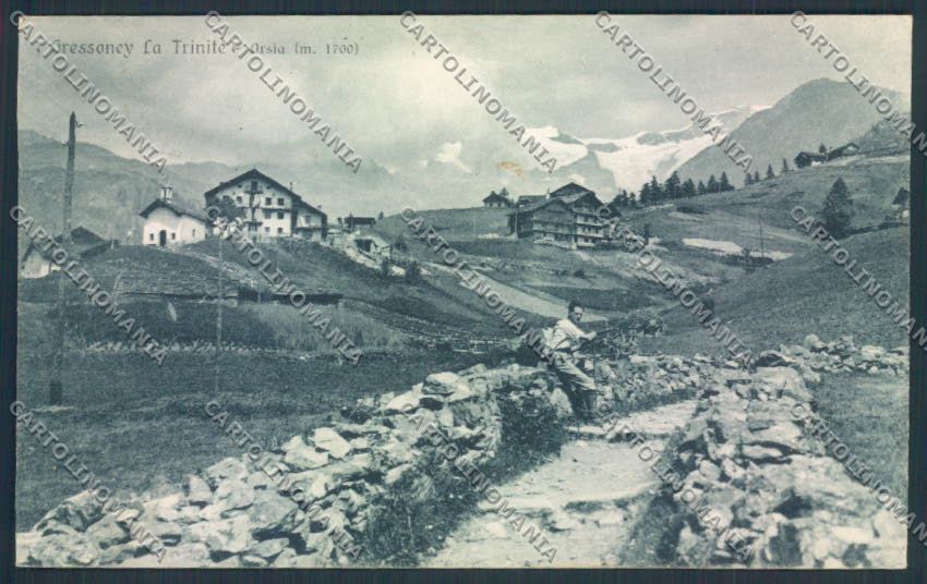 Aosta Gressoney La Trinité cartolina MQ4418 – fronte