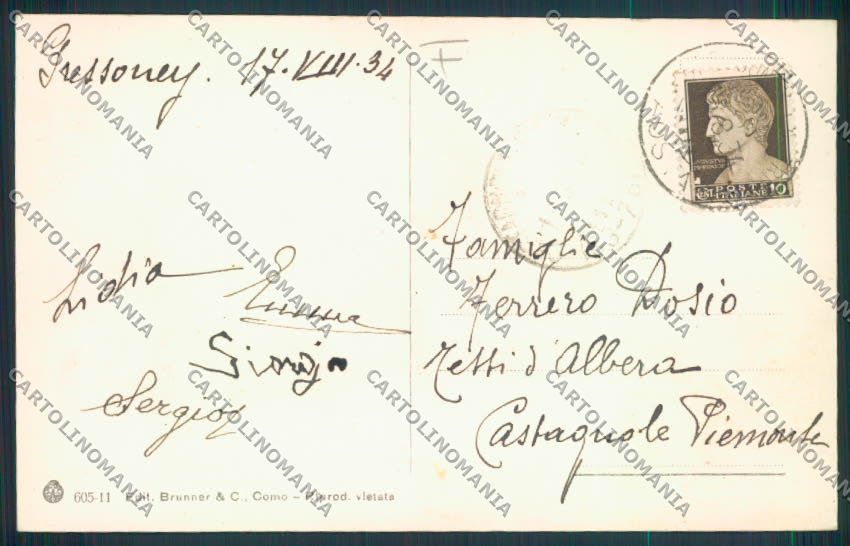 Aosta Gressoney La Trinité cartolina MQ4418 – retro