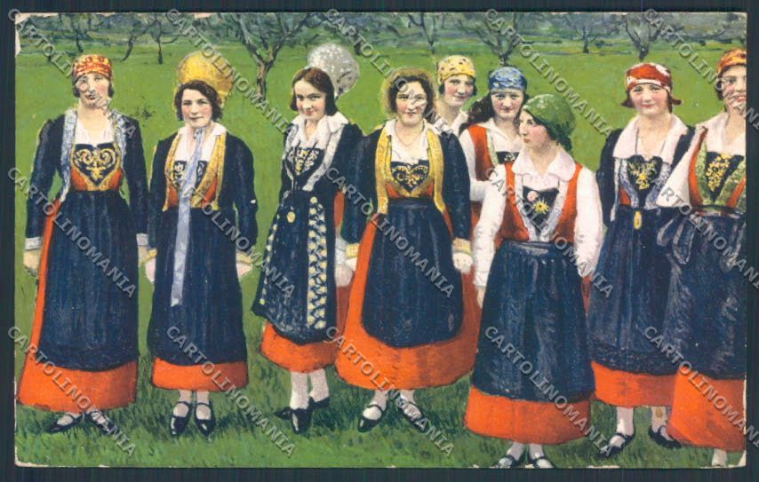 Aosta Gressoney Saint Jean Costumi cartolina MQ4435 – fronte