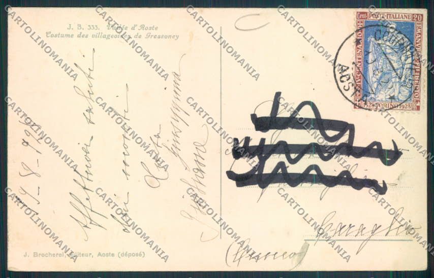 Aosta Gressoney Saint Jean Costumi cartolina MQ4435 – retro