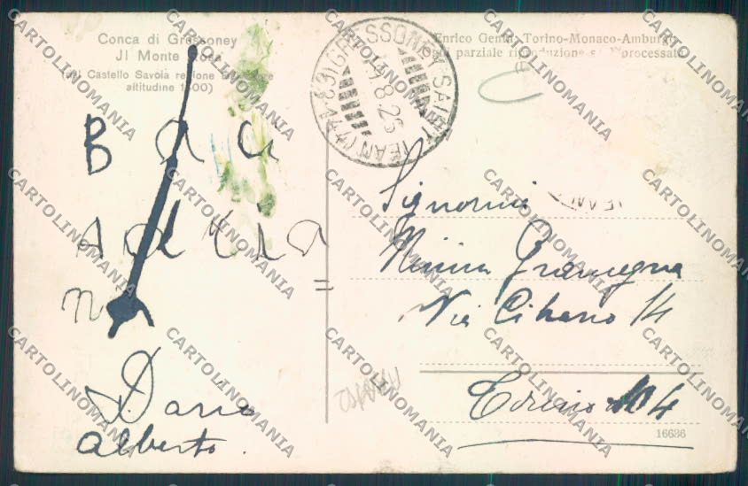 Aosta Gressoney Saint Jean ABRASA cartolina MQ4437 – retro