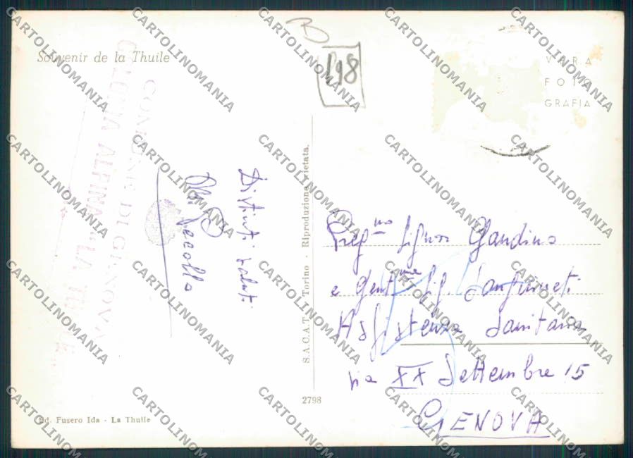 Aosta La Thuile foto FG cartolina MQ4534 – retro