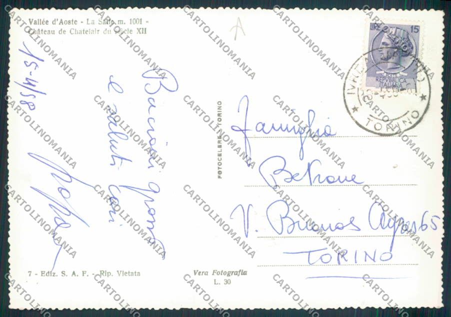 Aosta La Salle FG cartolina MQ4543 – retro