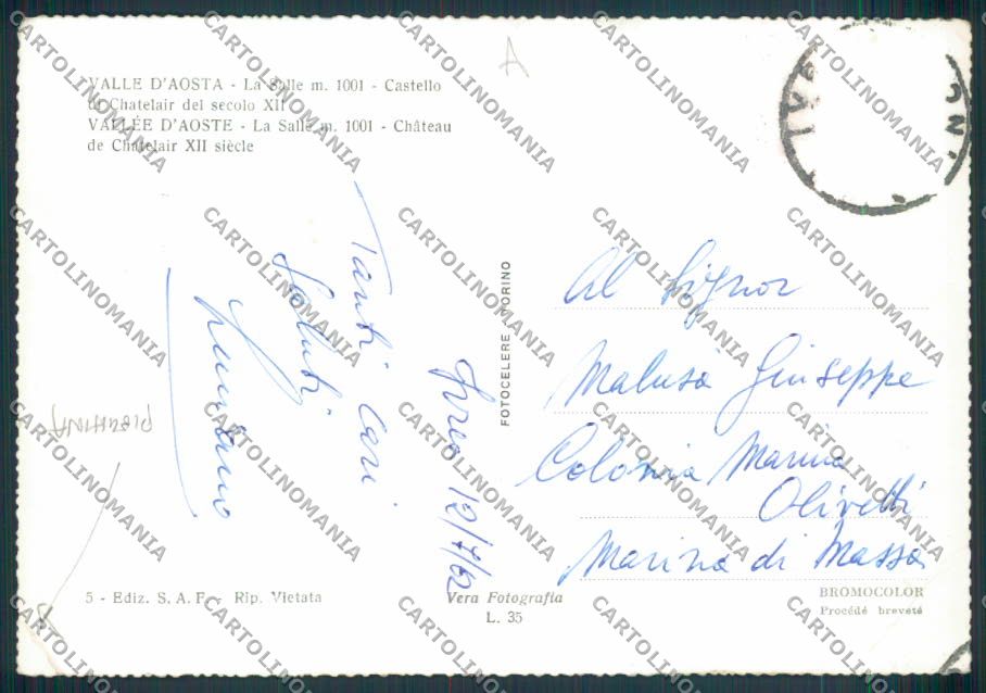 Aosta La Salle PIEGHINA FG cartolina MQ4544 – retro