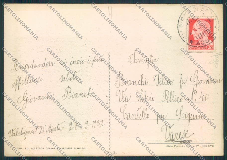 Aosta Morgex FG cartolina MQ4558 – retro