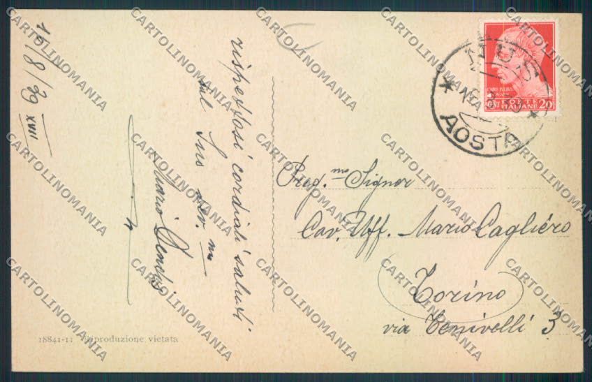 Aosta Nus cartolina MQ4561 – retro