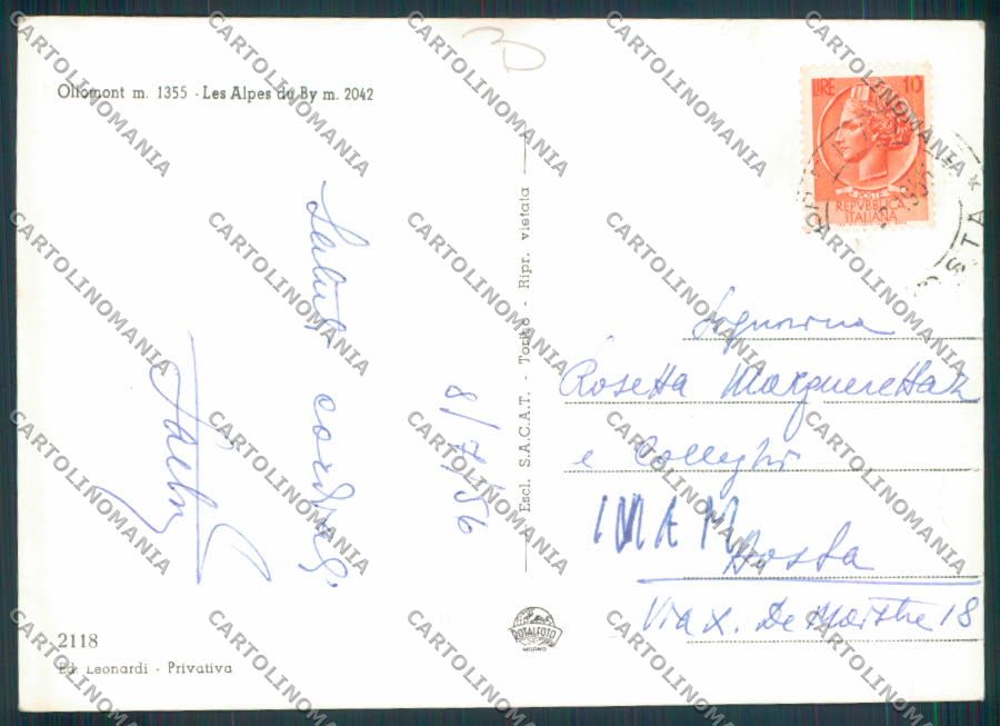 Aosta Ollomont foto FG cartolina MQ4578 – retro