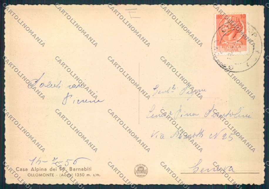 Aosta Ollomont FG cartolina MQ4580 – retro