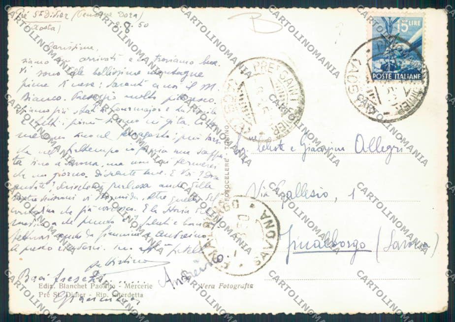 Aosta Pré Saint Didier foto FG cartolina MQ4598 – retro