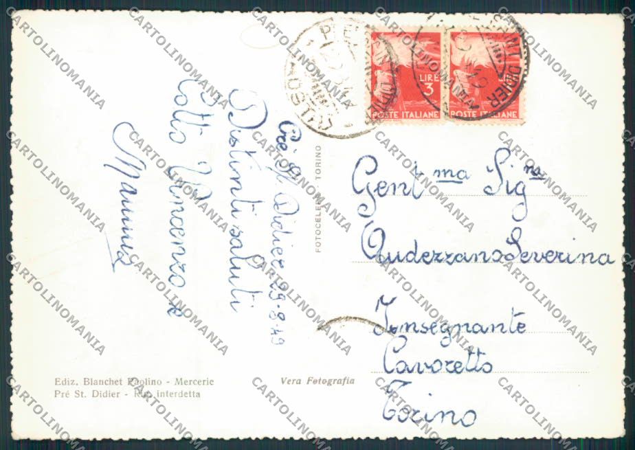 Aosta Pré Saint Didier foto FG cartolina MQ4599 – retro