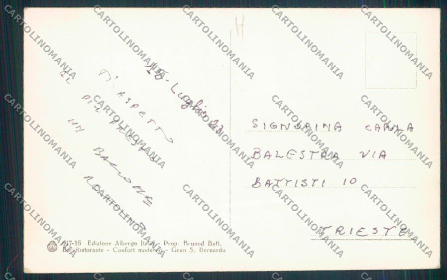 Aosta San Bernardo Grande cartolina MQ4656 – retro
