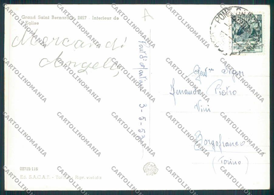 Aosta San Bernardo Grande foto FG cartolina MQ4659 – retro