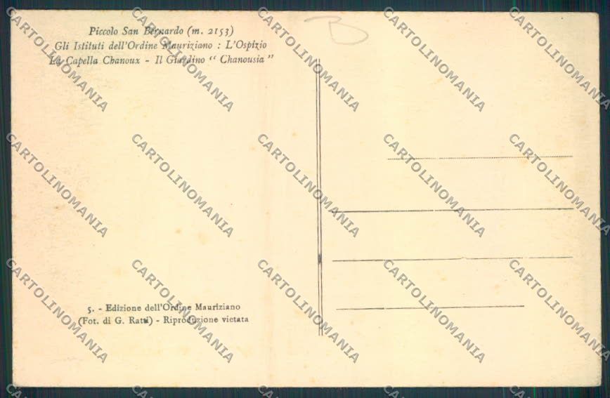 Aosta San Bernardo Piccolo cartolina MQ4665 – retro