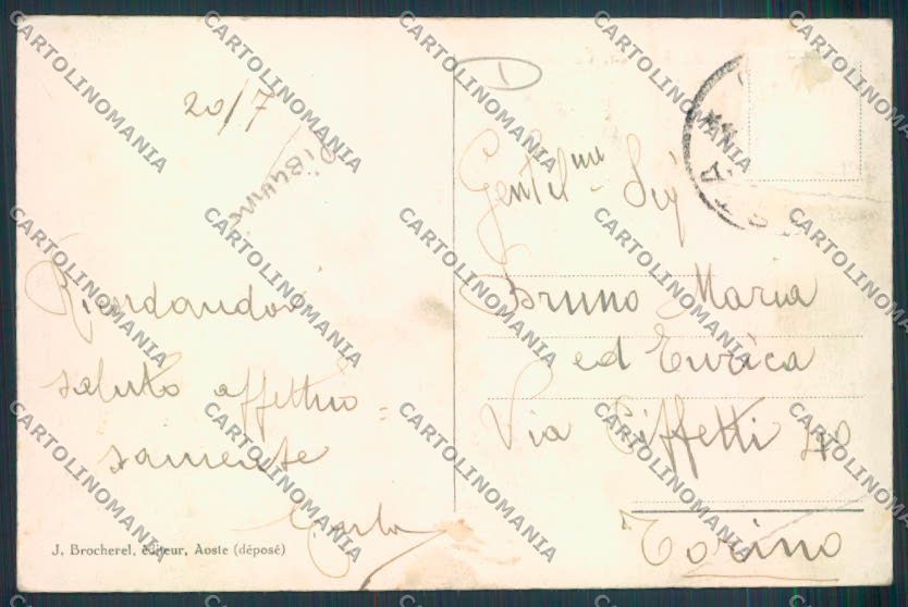 Aosta San Bernardo Piccolo PIEGHINE cartolina MQ4727 – retro