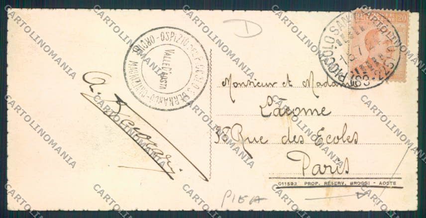 Aosta San Bernardo Piccolo PIEGA mini cartolina MQ4738 – retro