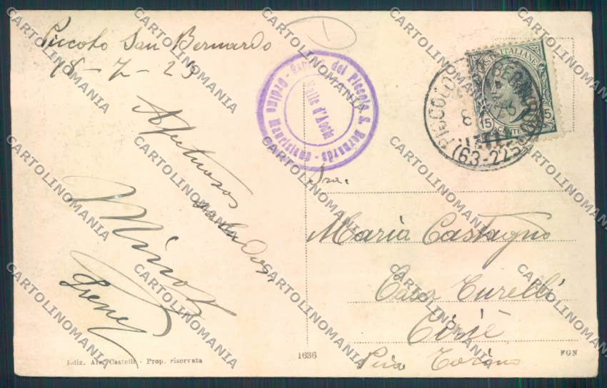 Aosta San Bernardo Piccolo cartolina MQ4740 – retro