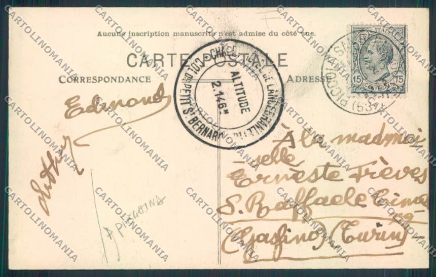 Aosta San Bernardo Piccolo PIEGHINA cartolina MQ4756 – retro