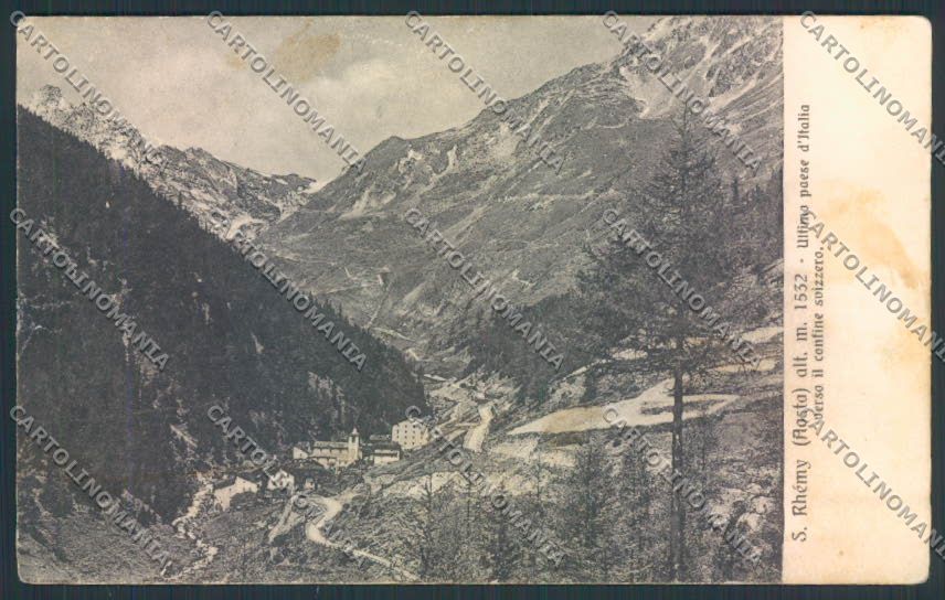 Aosta Saint Rhémy ABRASA PIEGHE cartolina MQ4832 – fronte