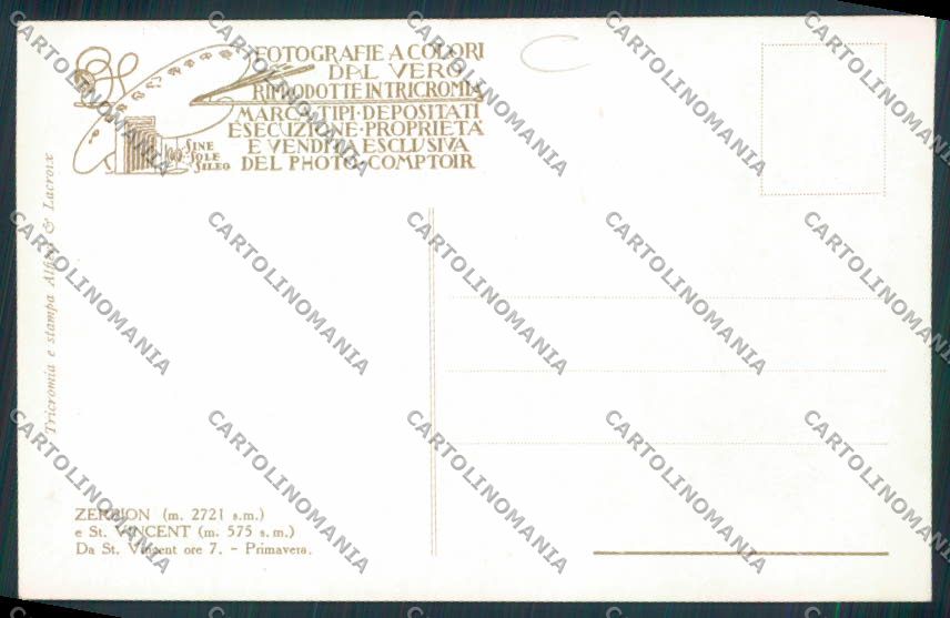 Aosta Saint Vincent cartolina MQ4846 – retro