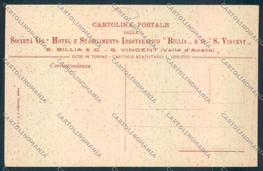 Aosta Saint Vincent cartolina MQ4872 – retro