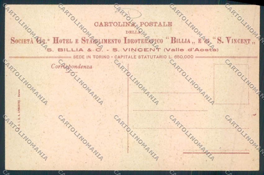 Aosta Saint Vincent cartolina MQ4873 – retro
