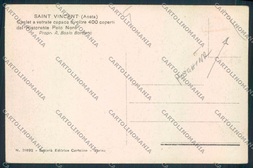 Aosta Saint Vincent PIEGHINA cartolina MQ4897 – retro