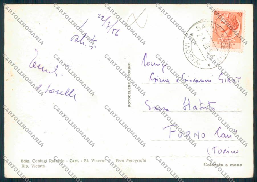 Aosta Saint Vincent foto FG cartolina MQ4906 – retro