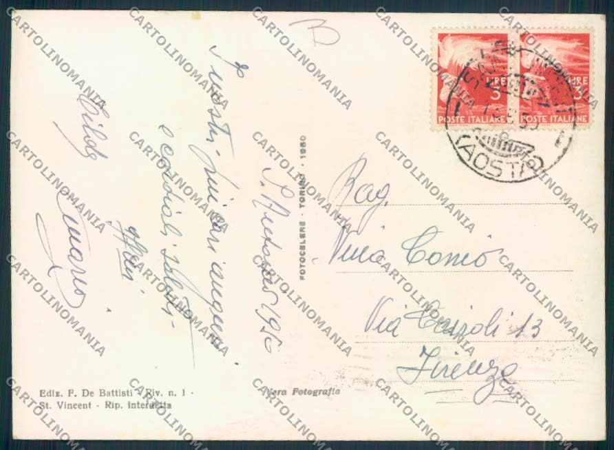 Aosta Saint Vincent foto FG cartolina MQ4912 – retro