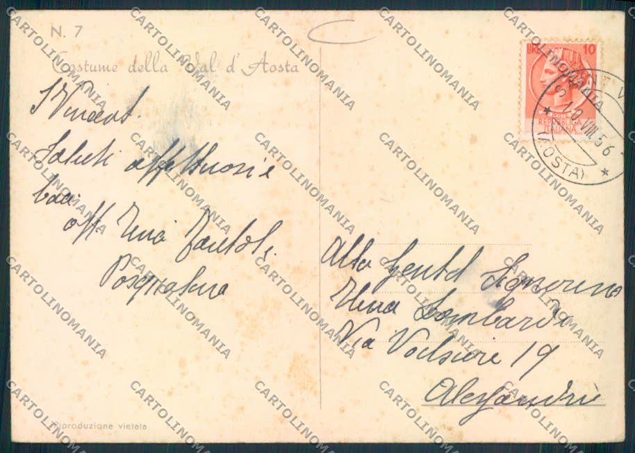 Aosta Saint Vincent Costumi FG cartolina MQ4915 – retro