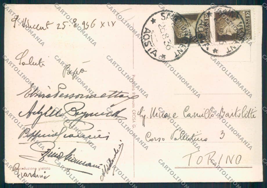 Aosta Saint Vincent FG cartolina MQ4917 – retro