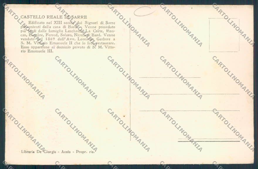 Aosta Sarre cartolina MQ4922 – retro