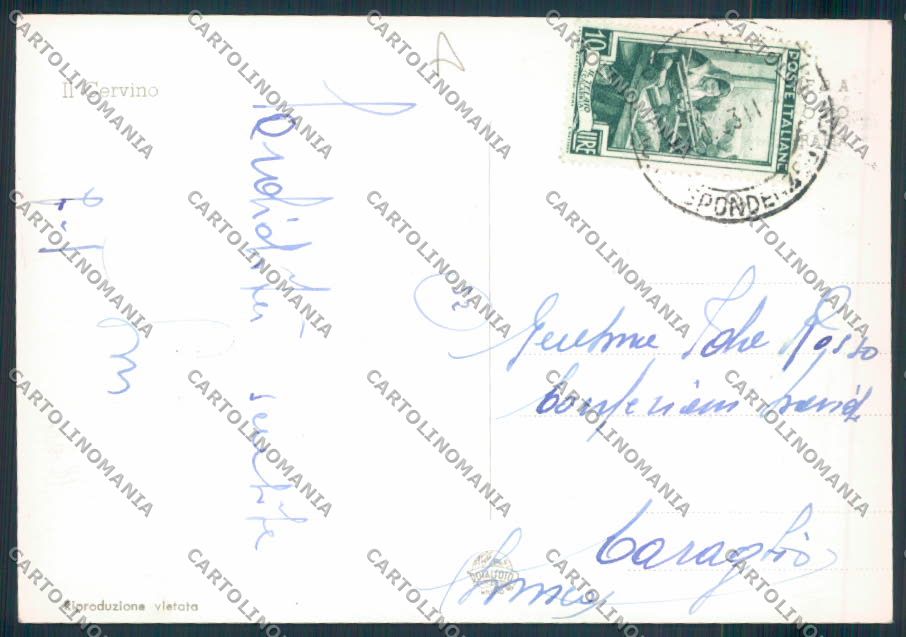 Aosta Cervinia Cervino foto FG cartolina MQ4965 – retro