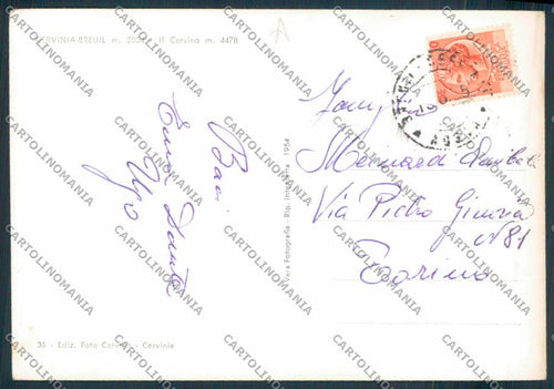 Aosta Cervinia Cervino foto FG cartolina MQ4976 – retro