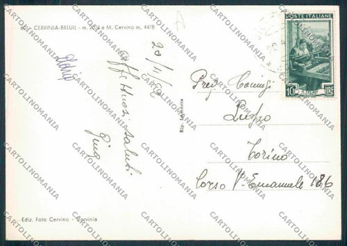 Aosta Cervinia Cervino foto FG cartolina MQ4978 – retro