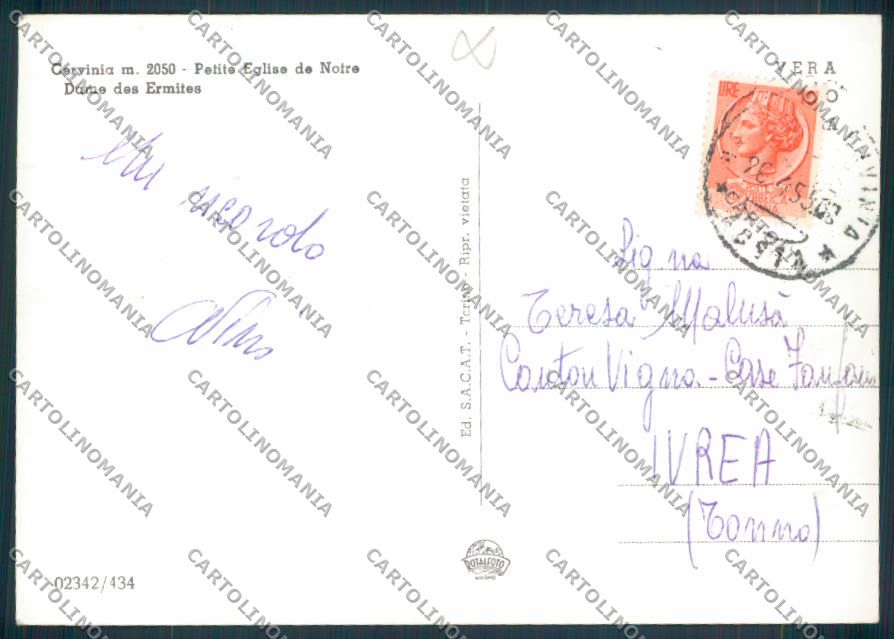 Aosta Cervinia foto FG cartolina MQ5074 – retro