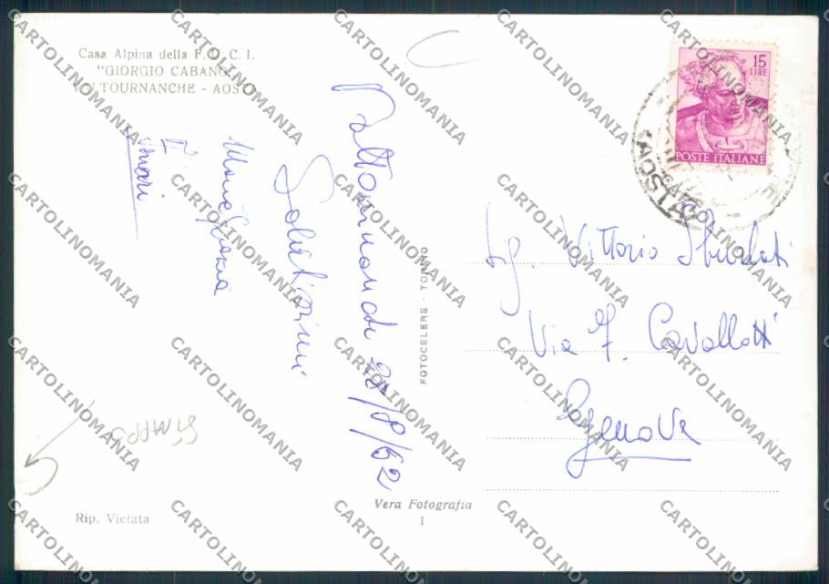 Aosta Valtournenche STRAPPO foto FG cartolina MQ5078 – retro
