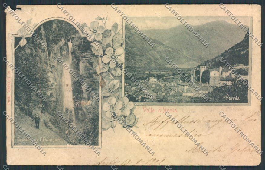 Aosta Verrès ABRASA cartolina MQ5089 – fronte