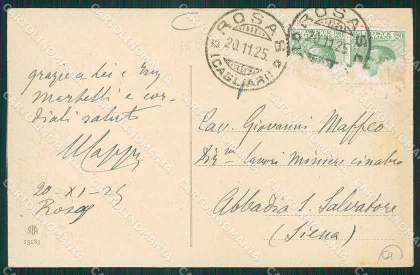 Nuoro Oliena Costumi Sardi ABRASA cartolina MQ5211 – retro