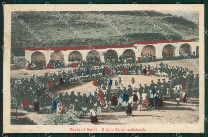Sassari Costumi Sardi Ballo cartolina MQ5212 – fronte