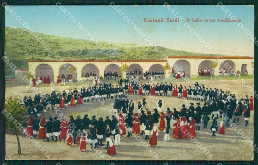Sassari Costumi Sardi Ballo cartolina MQ5213 – fronte