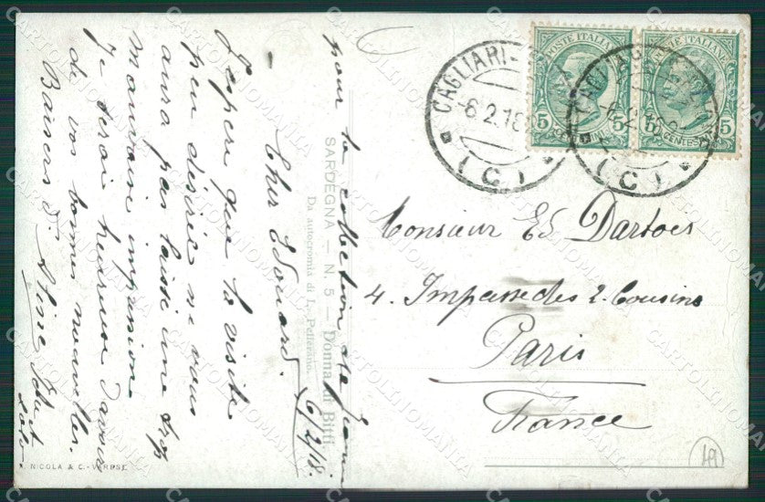 Nuoro Bitti Costumi Sardi cartolina MQ5228 – retro