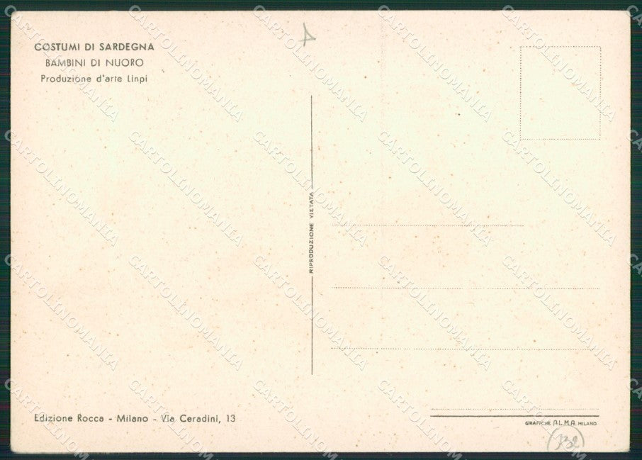 Nuoro Orgosolo Costumi Sardi Linpi FG cartolina MQ5267 – retro