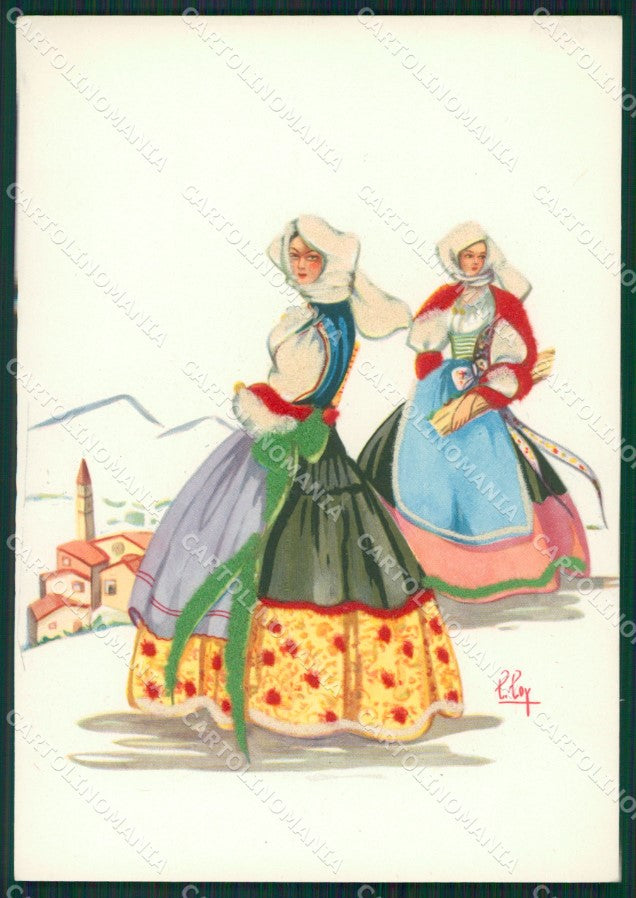 Sassari Bono Costumi Sardi Loy RILIEVO FG cartolina MQ5278 – fronte