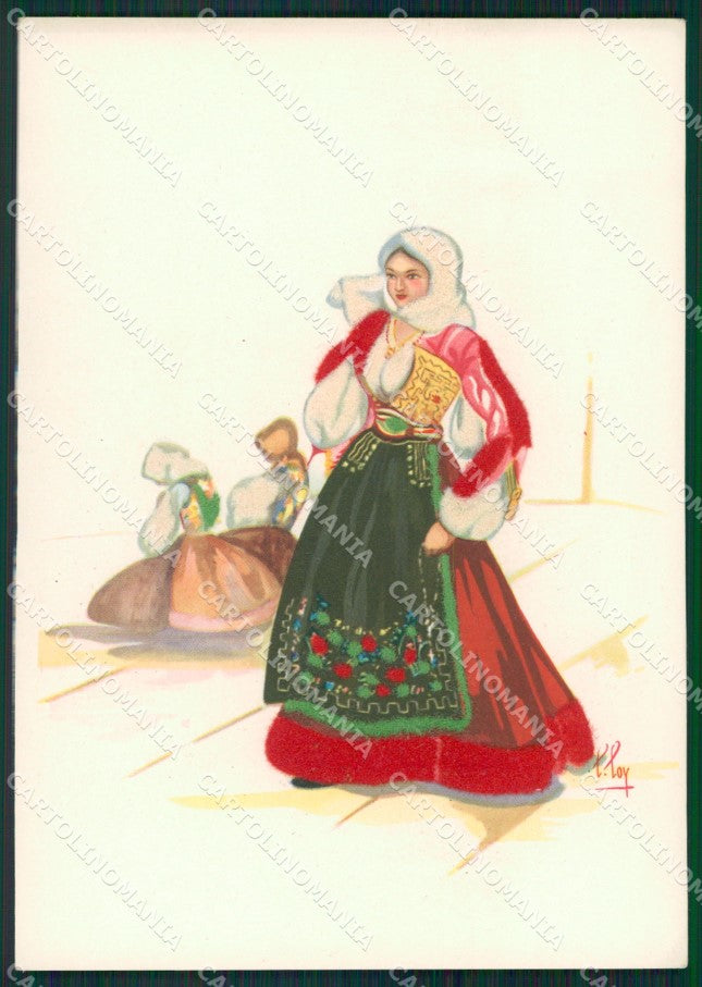 Nuoro Costumi Sardi Loy RILIEVO FG cartolina MQ5279 – fronte
